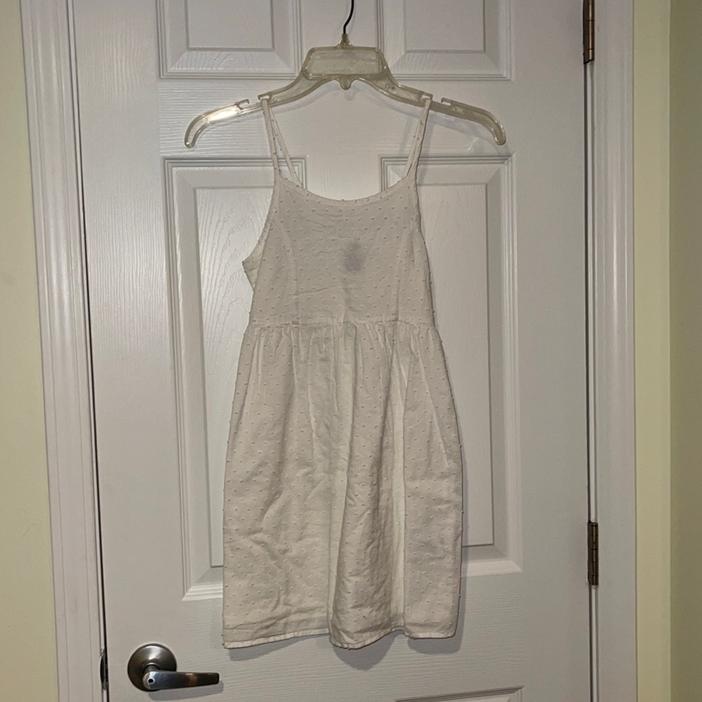Little Girls White Dot Dress